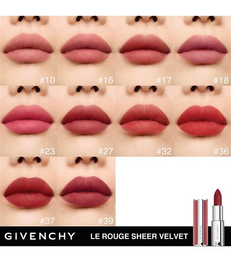 givenchy le rouge sheer velvet limited edition|givenchy sheer velvet lipstick 18.